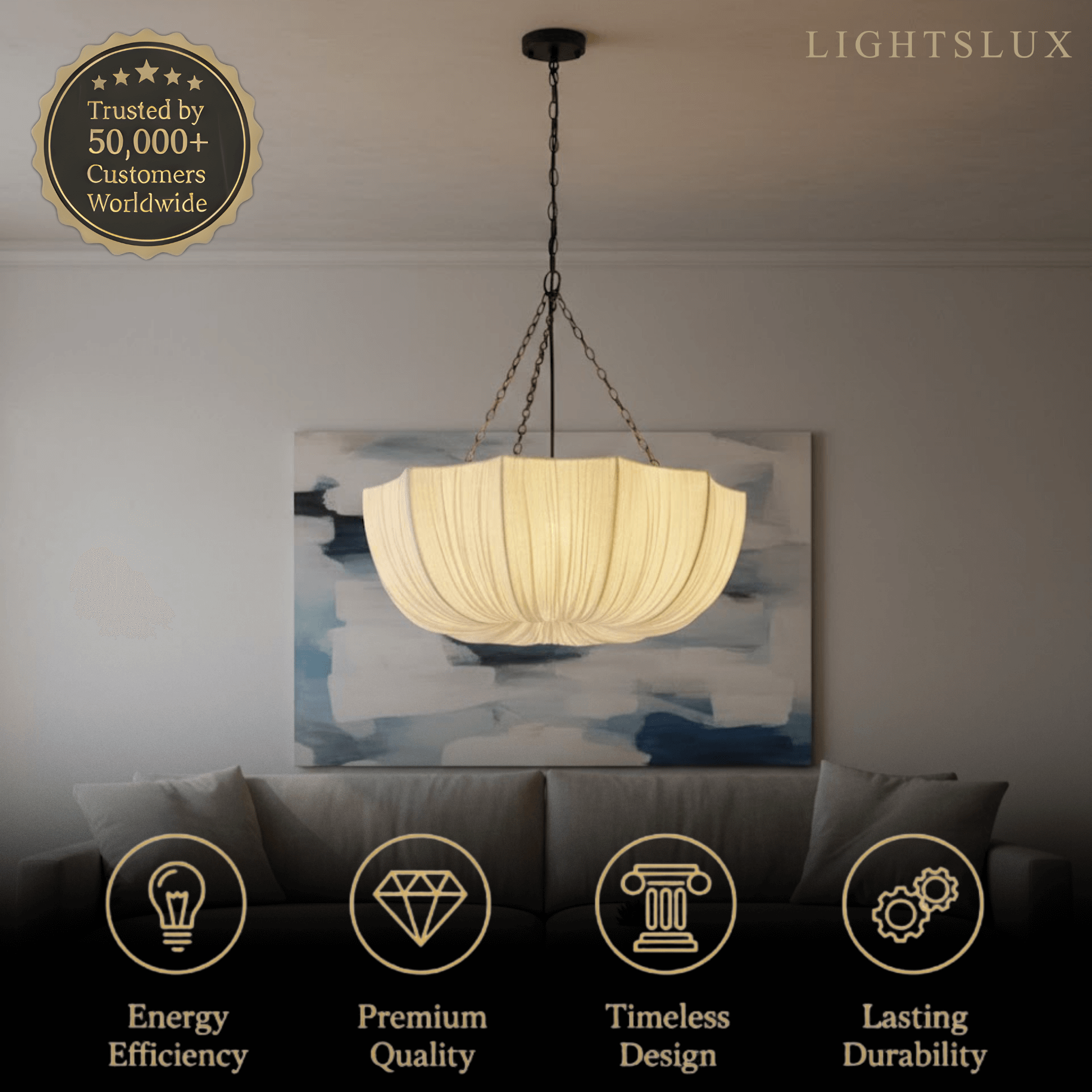 Modern Fabric Pendant Light 
