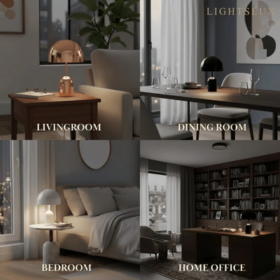 Modern Bell Table Lamp – Metal Dome Desk Light