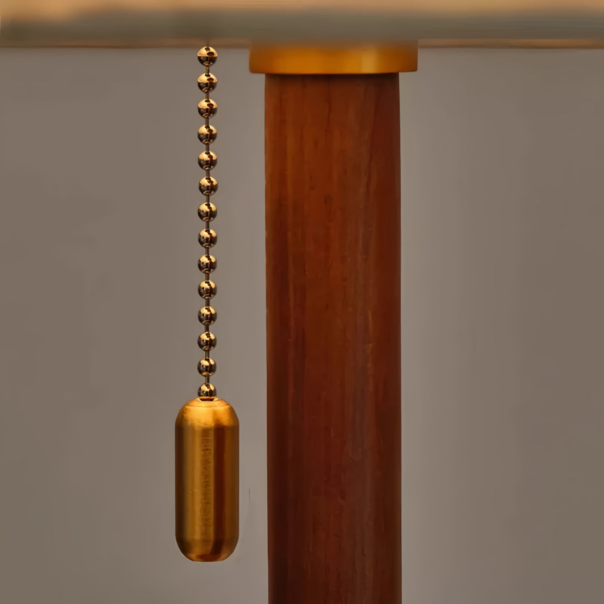 Modern Fabric Table Lamp – Copper and Walnut Wood