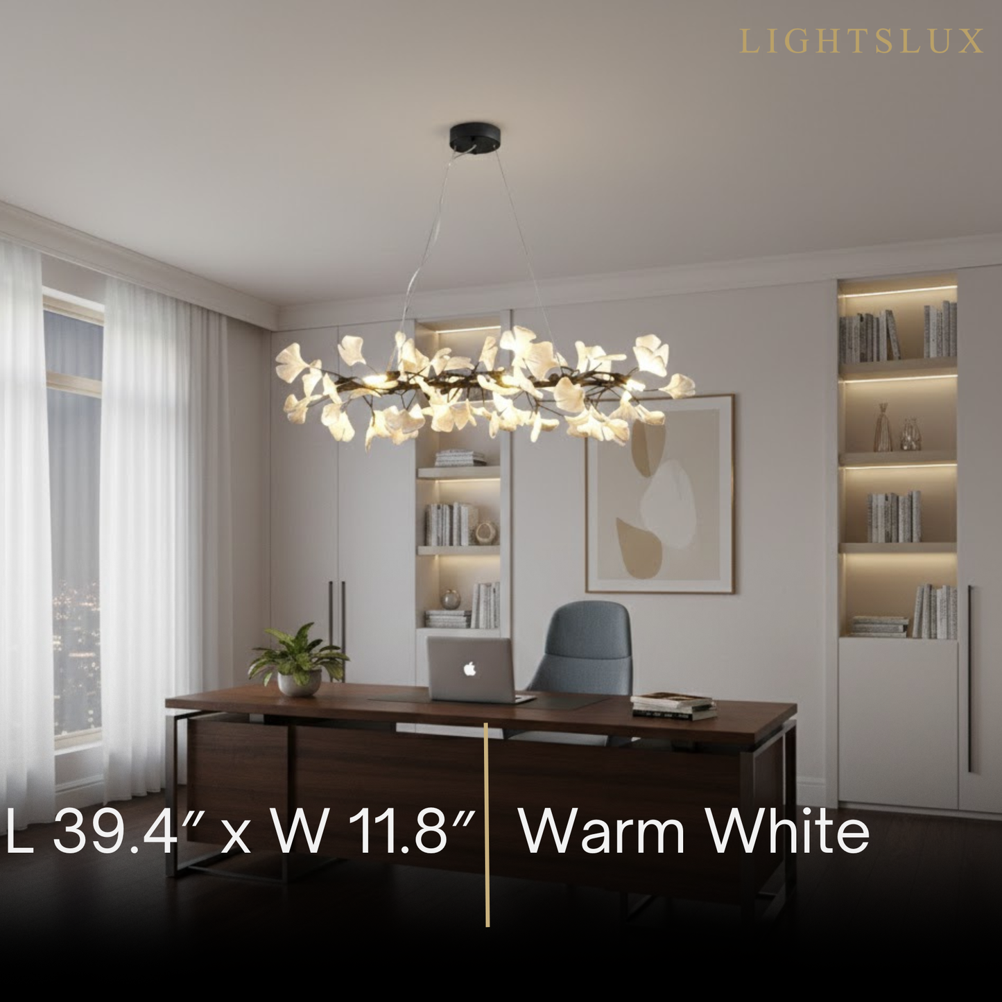 Modern Ginkgo Chandelier – Ceramic Petal Ceiling Light