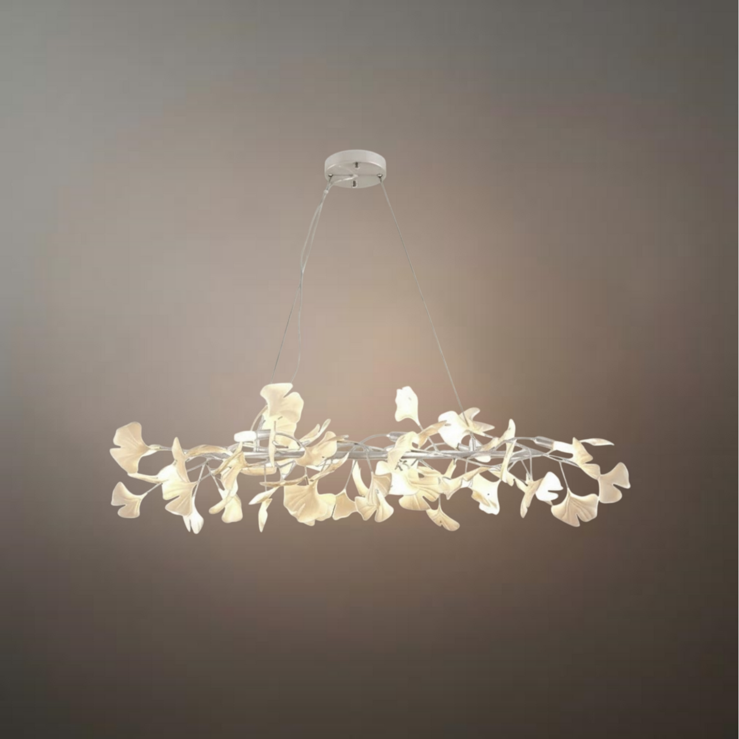 Modern Ginkgo Chandelier – Ceramic Petal Ceiling Light