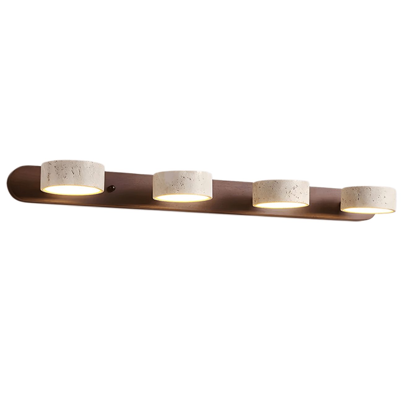 Modern Travertine Wall Light – Wood and Stone LED Sconce