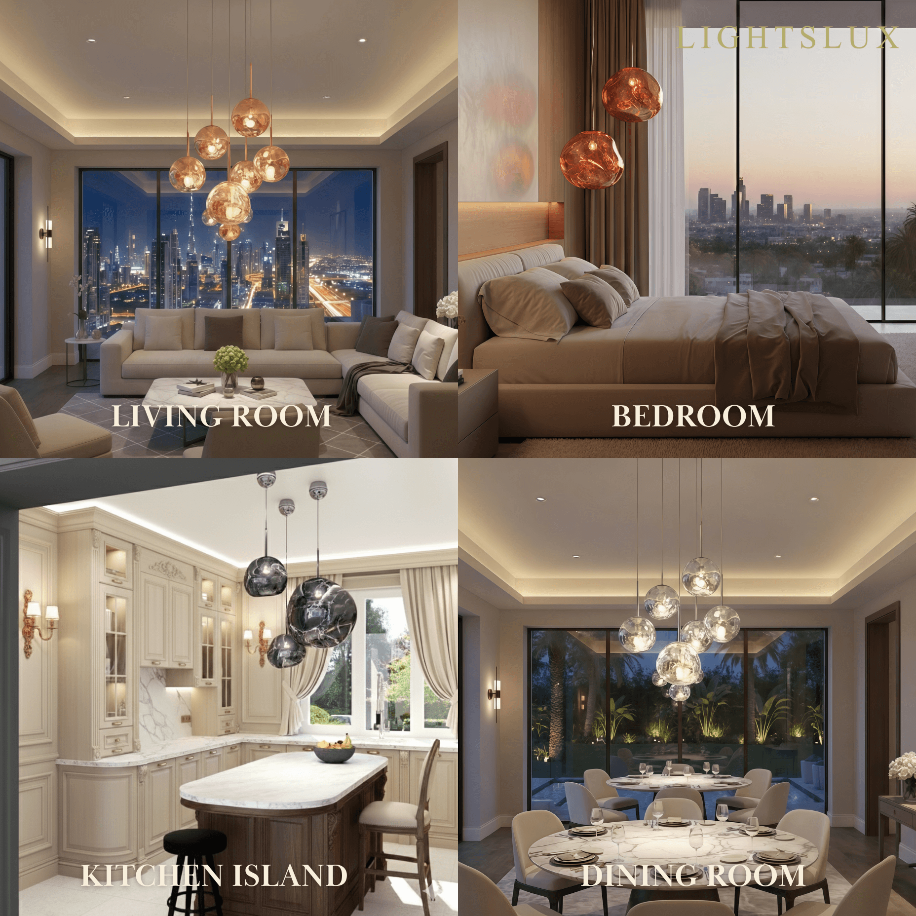 Contemporary Twisted Pendant Lamp — Mirror Finish in 4 Color
