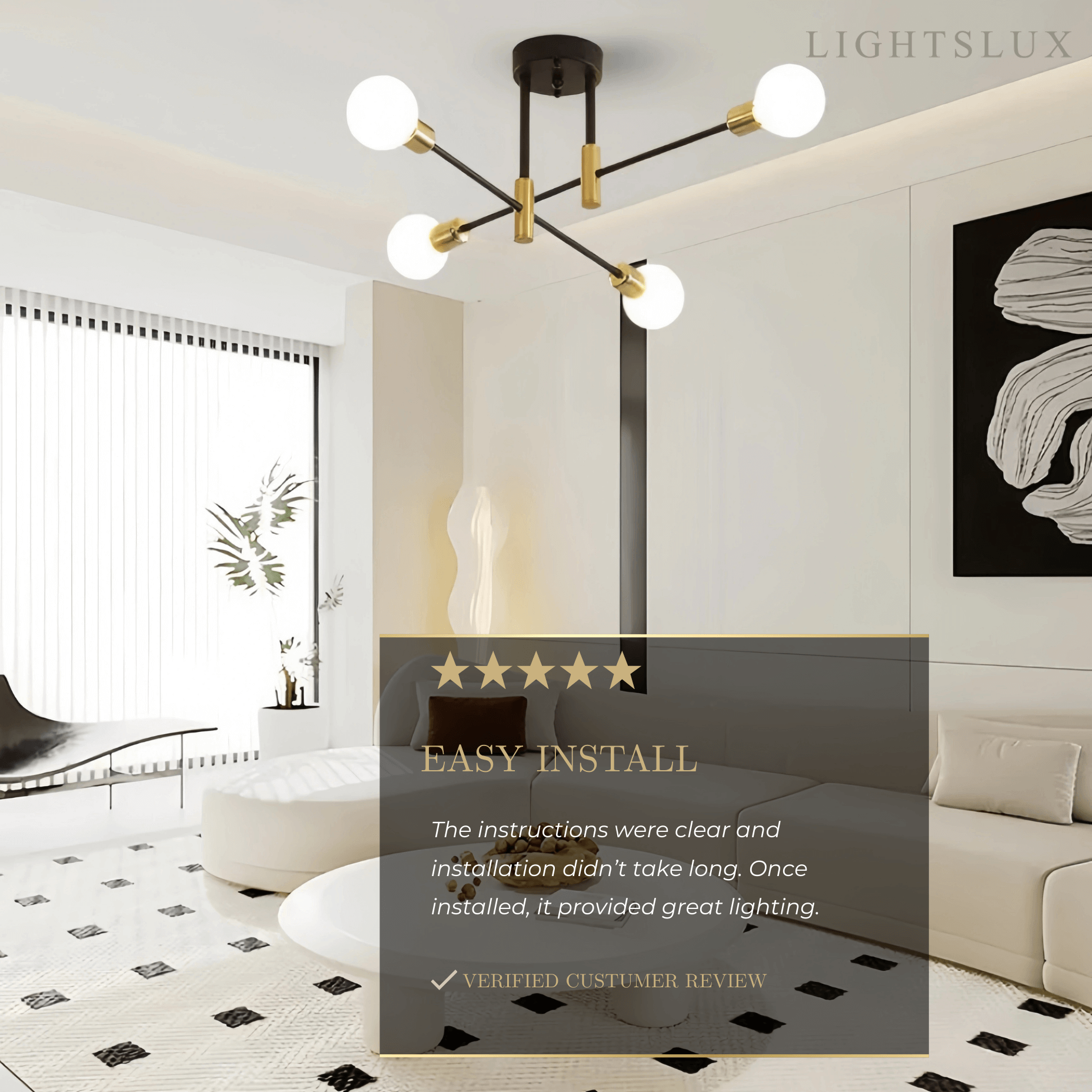 Modern Branching Chandelier 