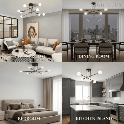Modern Branching Chandelier 