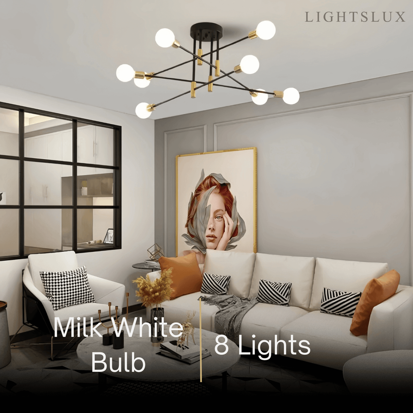 Modern Branching Chandelier 