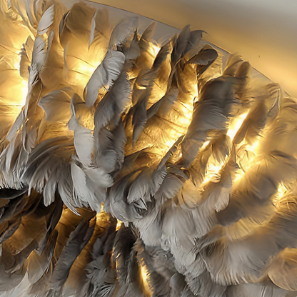 Lunara Art Deco Round Ceiling Light Art Feather 