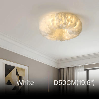 Lunara Art Deco Round Ceiling Light Art Feather