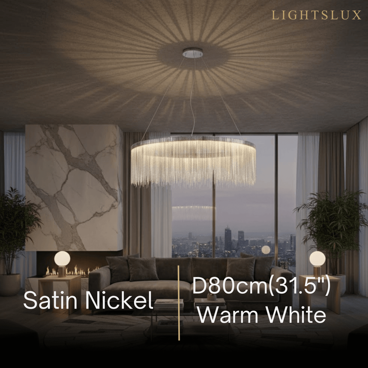 Royal Pendant Light –Gold/Satin Nickel Metal Finish for Living Room