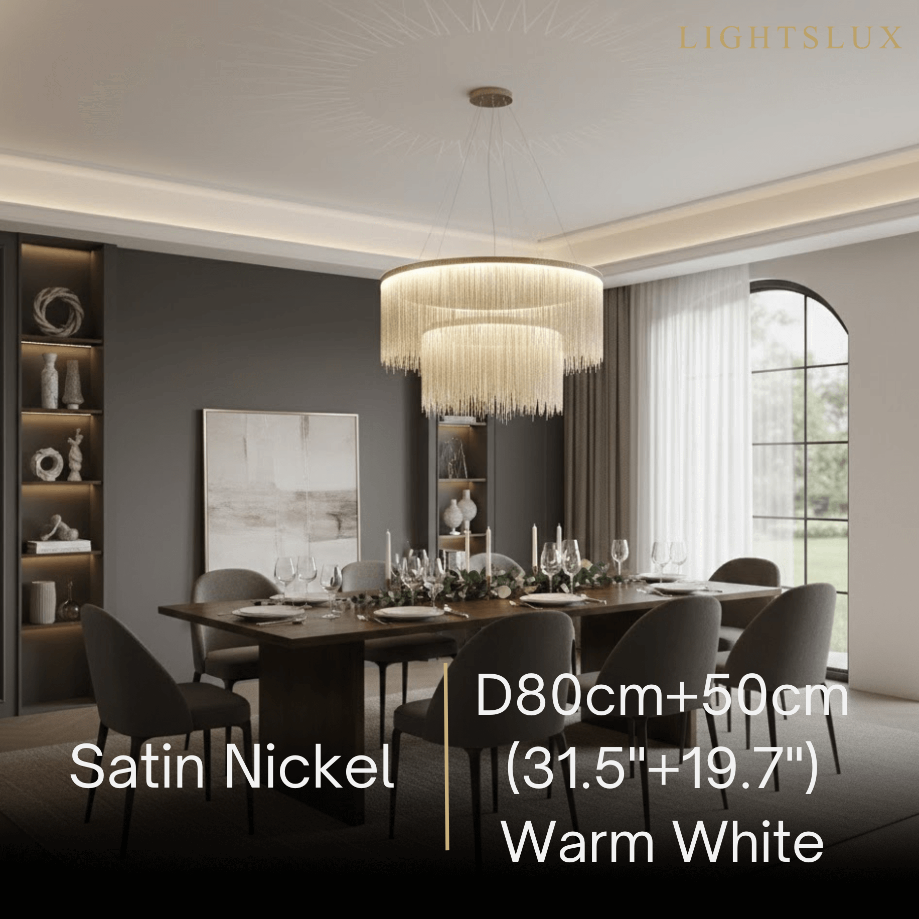 Royal Pendant Light –Gold/Satin Nickel Metal Finish for Living Room