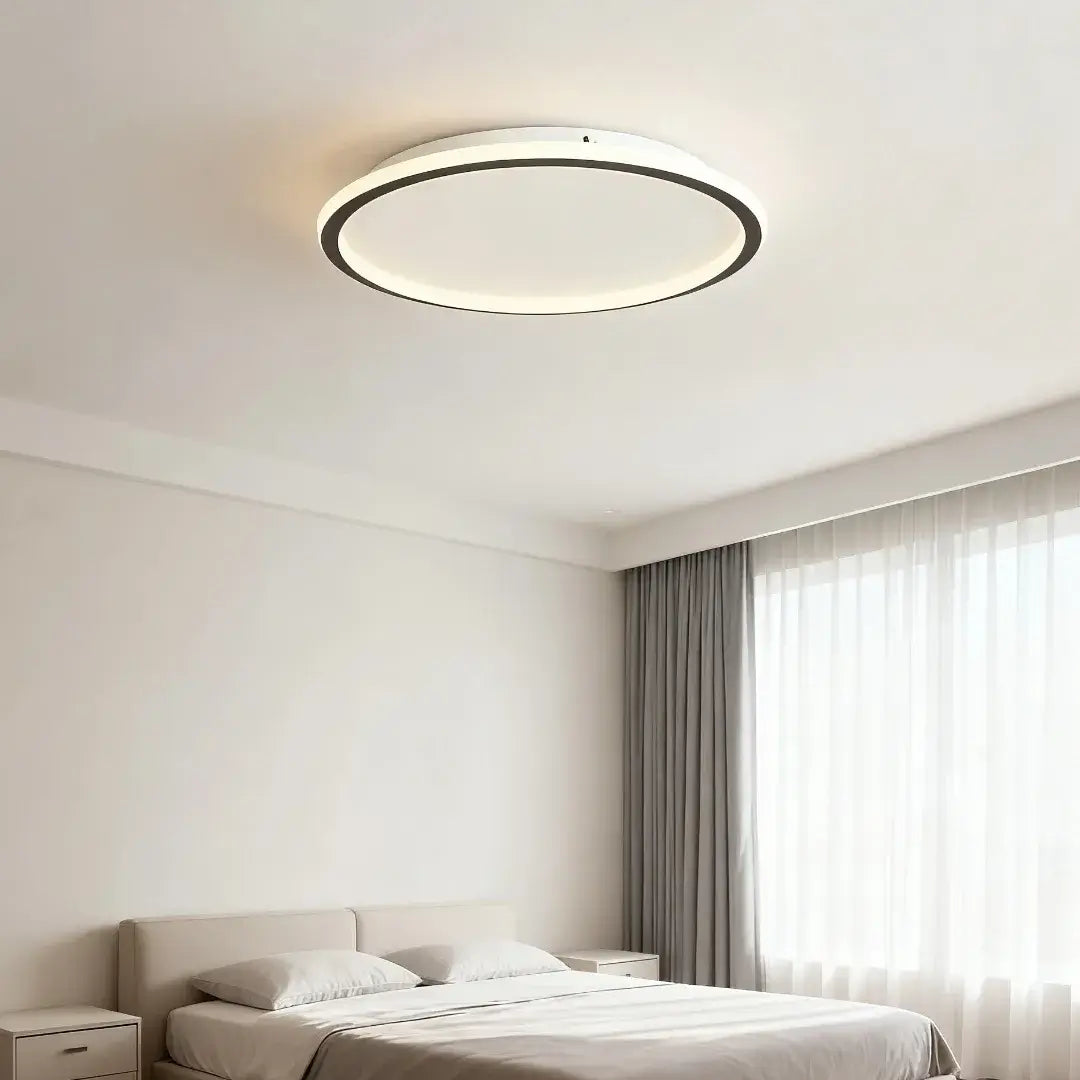 Embrace Modern Round Ceiling Light – Black&White Metal for Living Room