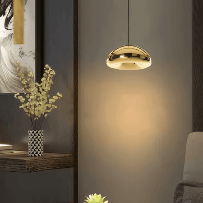 Modern Gold Glass Pendant Light for Bedroom