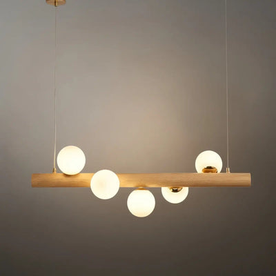 Nebula Modern Linear Pendant Light - Walnut