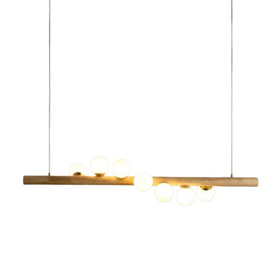 Nebula Modern Linear Pendant Light - Walnut