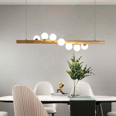 Nebula Modern Linear Pendant Light - Walnut
