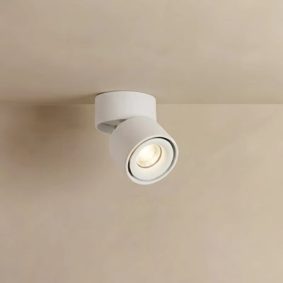 Arcato Modern Cylindrical Ceiling Light - Black/White Metal 