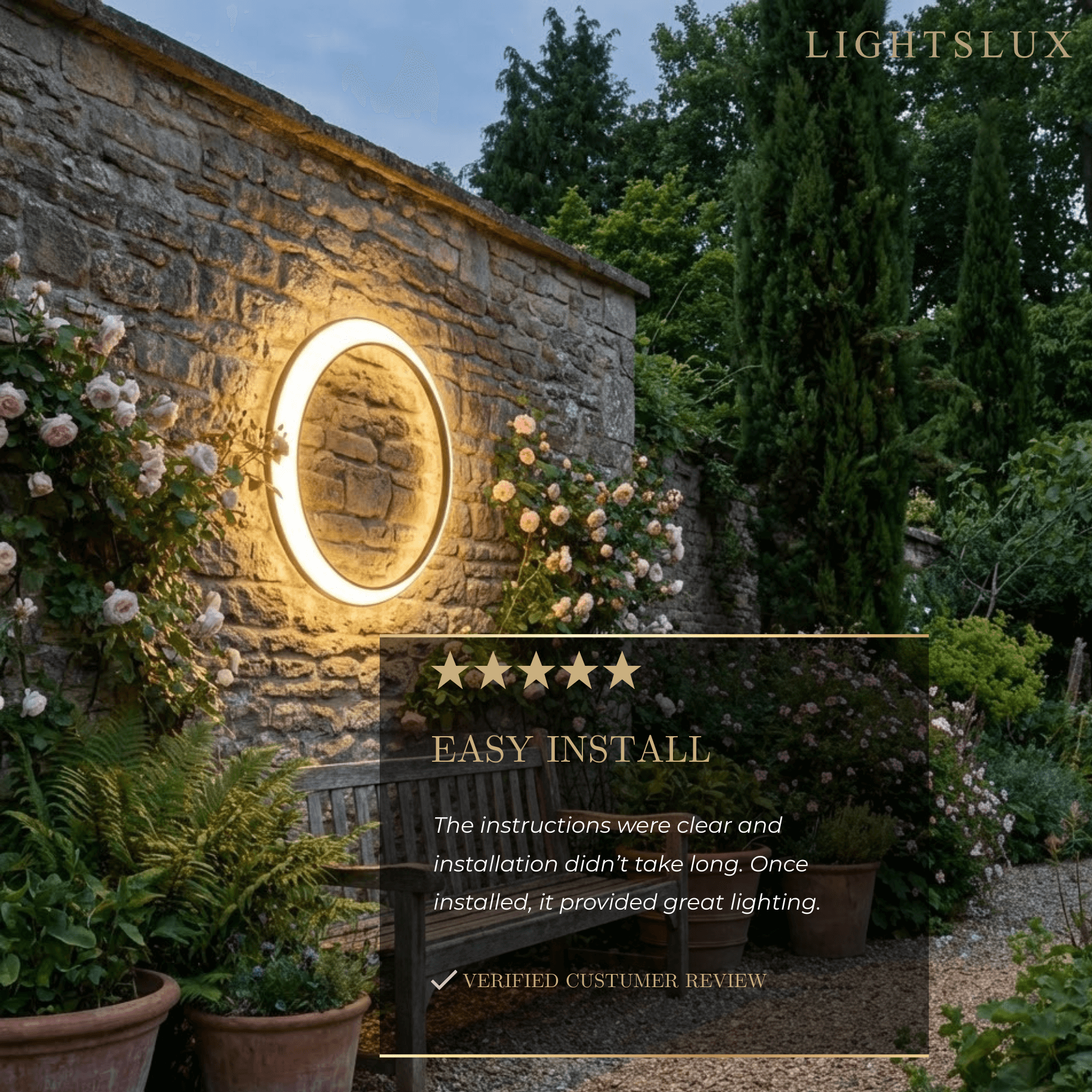 Lunara Art Deco LED Outdoor Wall Lamp with Remote Control for Exterior Spaces
