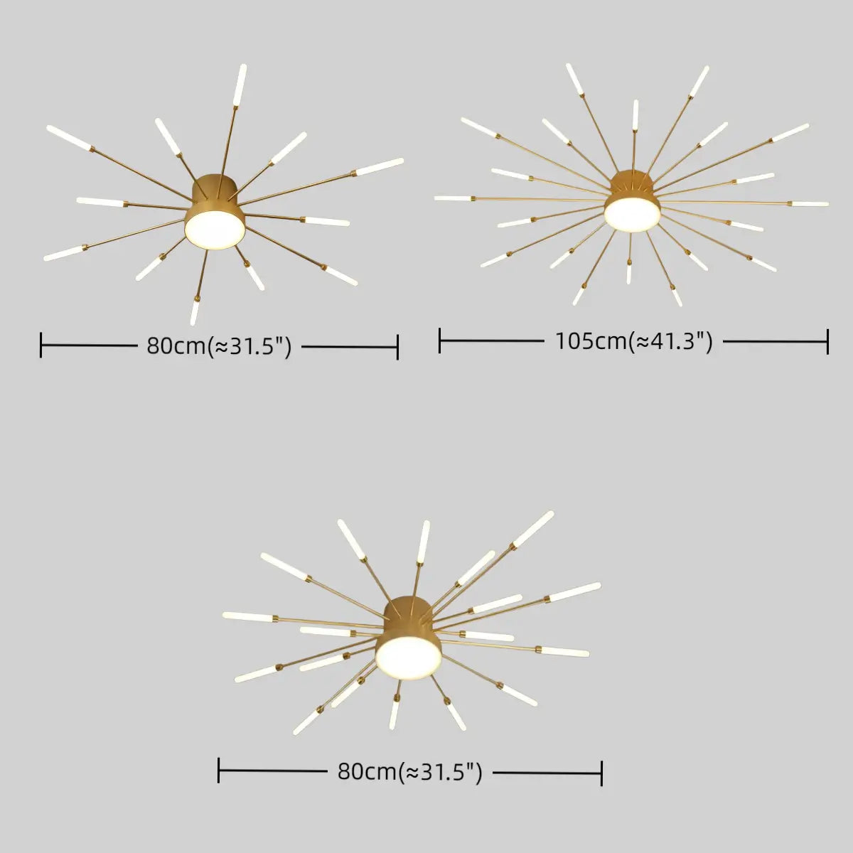 Nebula Modern Firework Ceiling Light –  Gold/Black for Bedroom Dining Room Living Room