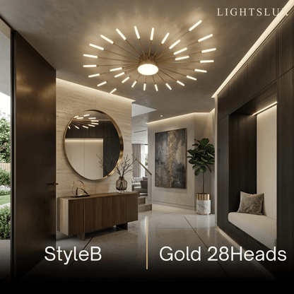 Nebula Modern Firework Ceiling Light –  Gold/Black for Bedroom Dining Room Living Room