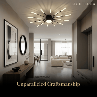 Nebula Modern Firework Ceiling Light –  Gold/Black for Bedroom Dining Room Living Room