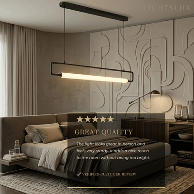 Arcato Minimalist Rectangular Pendant Light - Metal & Acrylic for Kitchen