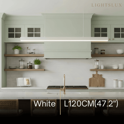 Arcato Minimalist Dimmable Linear Pendant Light – Black or White Acrylic for Dining Room