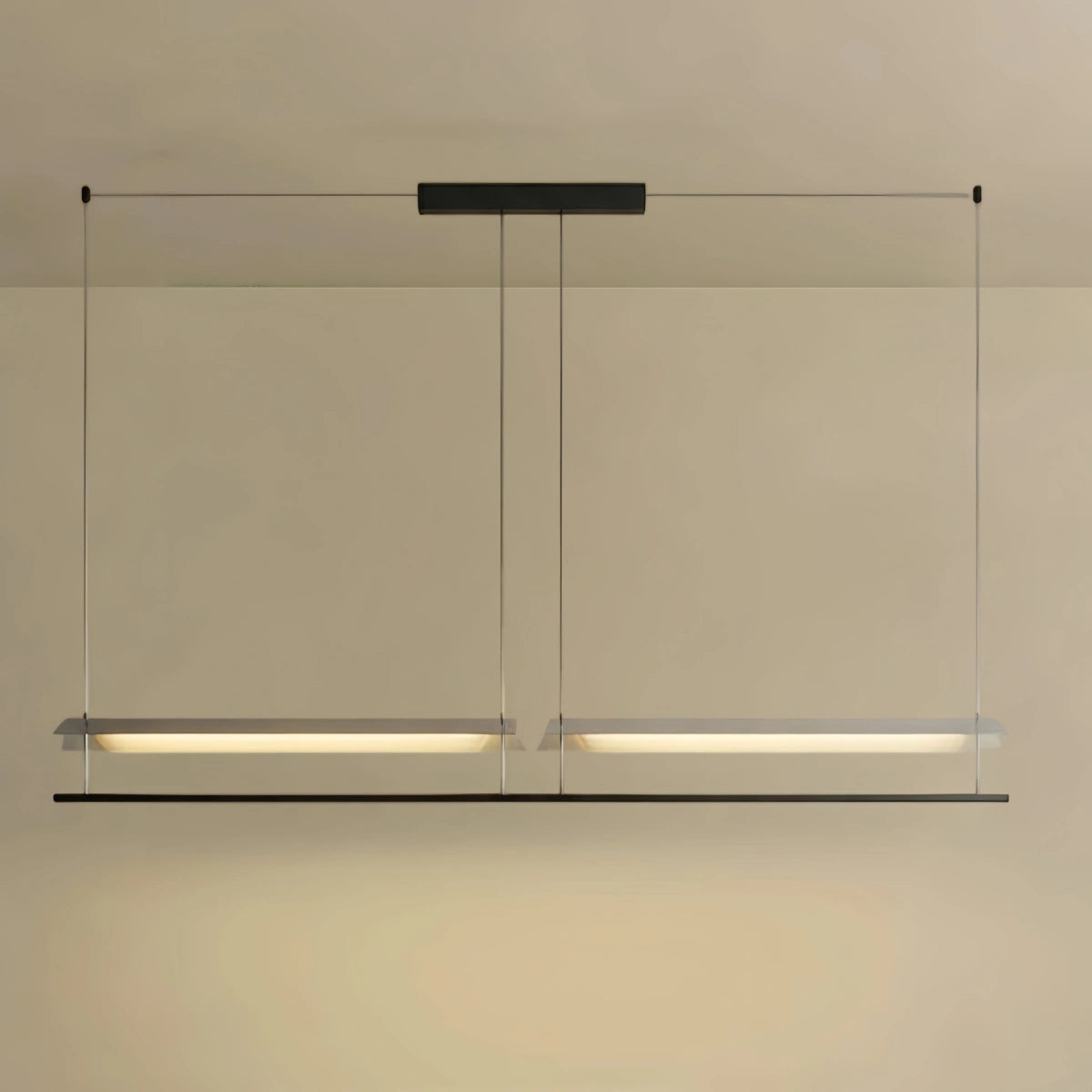 Arcato Minimalist Linear Pendant Light - Black Metal for Living Room/Dining Room