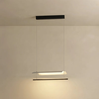 Arcato Minimalist Linear Pendant Light - Black Metal for Living Room/Dining Room