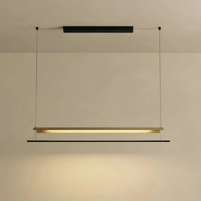 Arcato Minimalist Linear Pendant Light - Black Metal for Living Room/Dining Room