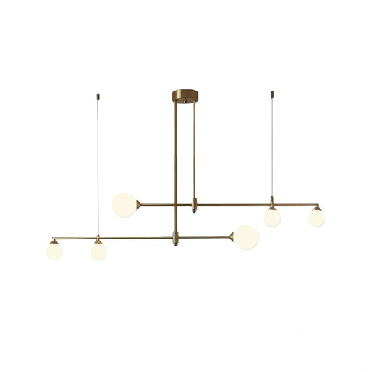 Modern Glass Bubble Chandelier - Gold Metal Frame