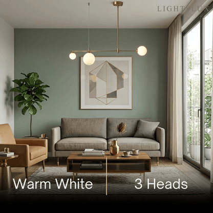 Modern Glass Bubble Chandelier - Gold Metal Frame