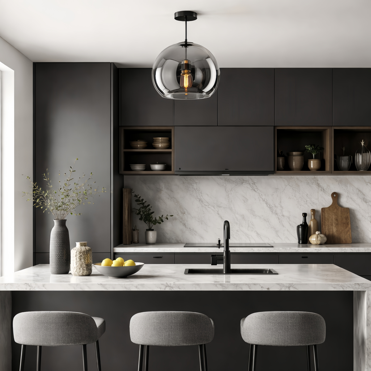 Ceiling Light/Pendant Light – Black/Gold for Hallway
