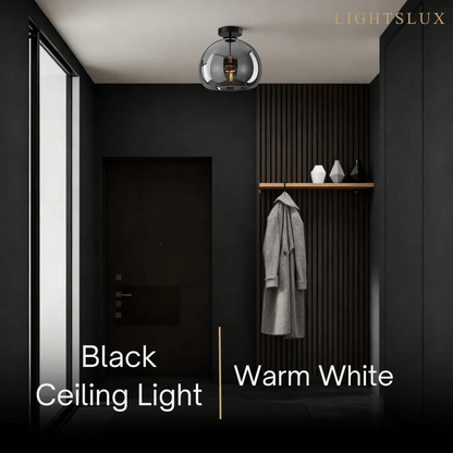 Vetro Modern Globe LED Ceiling Light/Pendant Light – Black/Gold for Hallway