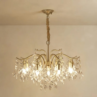 Excelis Royal Crystal Chandelier – Luxurious Gold Finish for LivingRoom