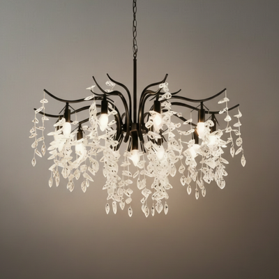  Chandelier – Luxurious Black/Gold Finish for Living/Dining Room