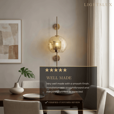 Vetro Royal Glass/Copper Wall Lamp