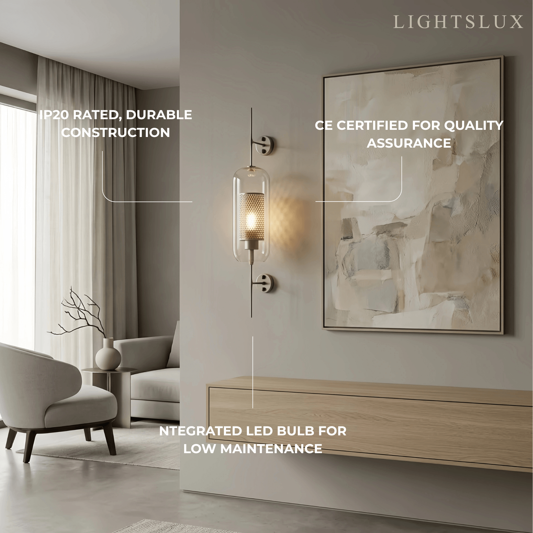 Vetro Royal Glass/Copper Wall Lamp