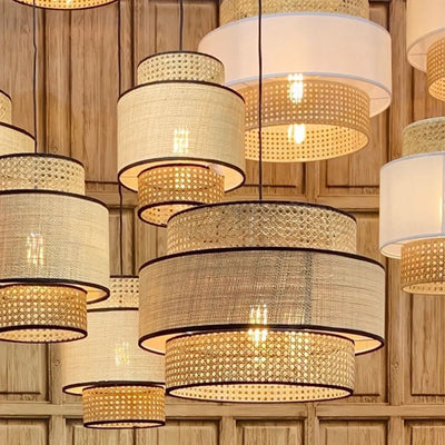 Bamburo Farmhouse Pendant Light — Tri-Layer