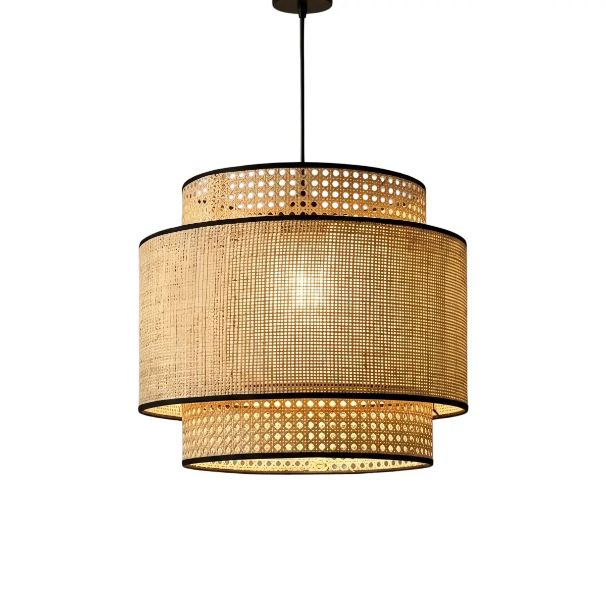 Bamburo Farmhouse Pendant Light — Tri-Layer