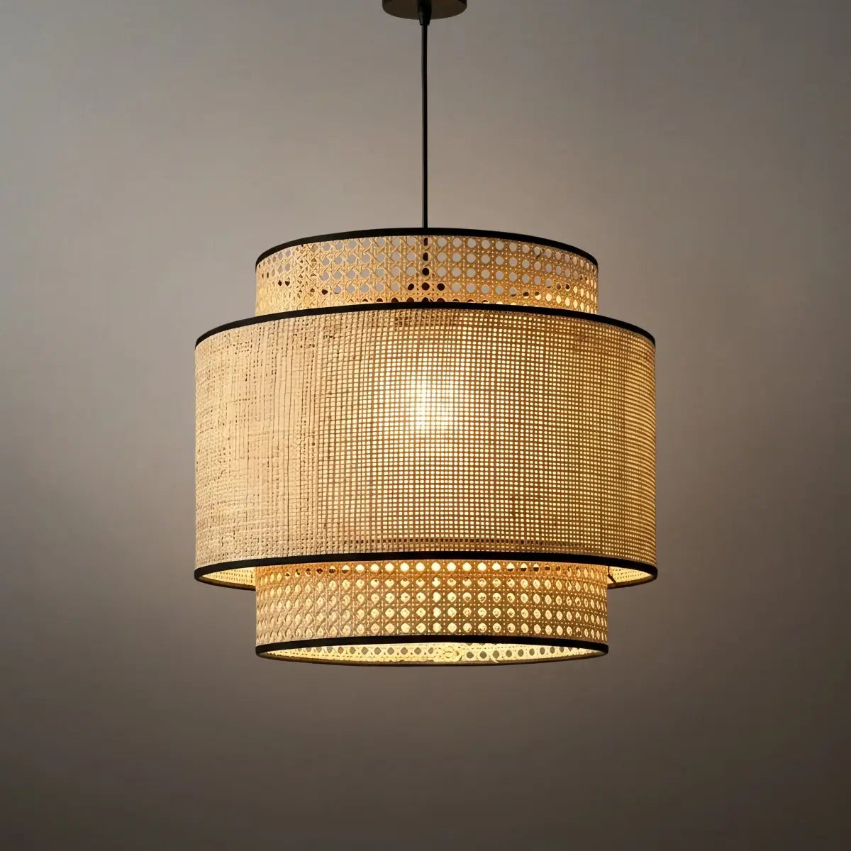 Bamburo Farmhouse Pendant Light — Tri-Layer