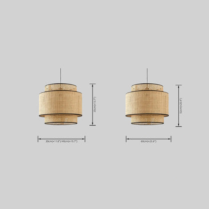 Bamburo Farmhouse Pendant Light — Tri-Layer