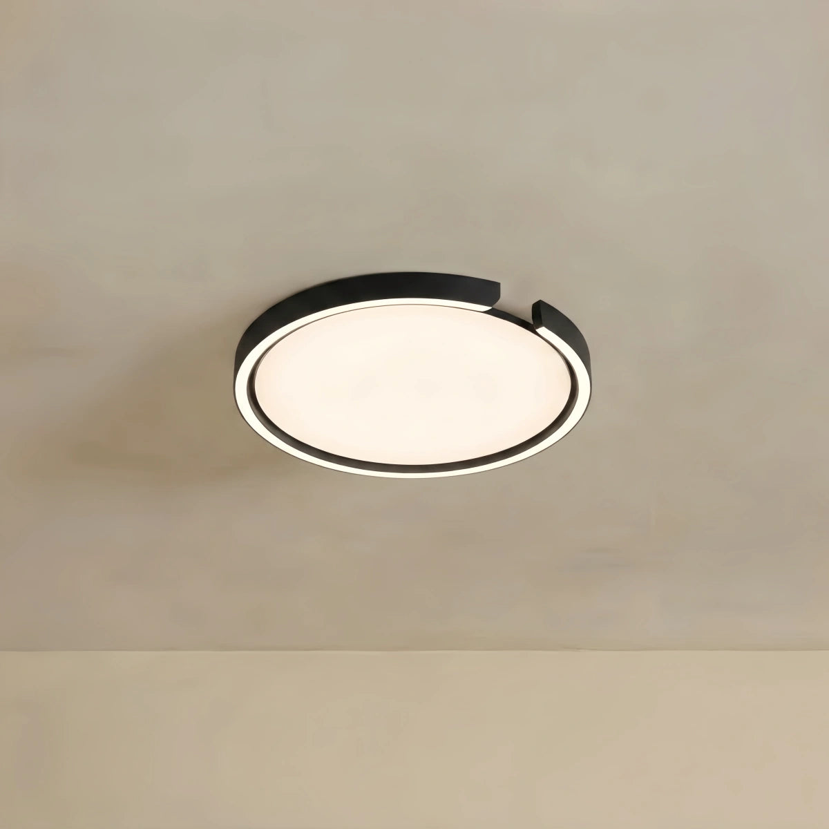 Embrace Modern Round LED Ceiling Light  Black/White Metal for Bedroom/Living Room