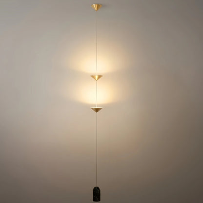 Arcato Minimalist Pendant Lamp -- Iron & Marble with Adjustable Height in Black/Gold for Living Room Bedroom