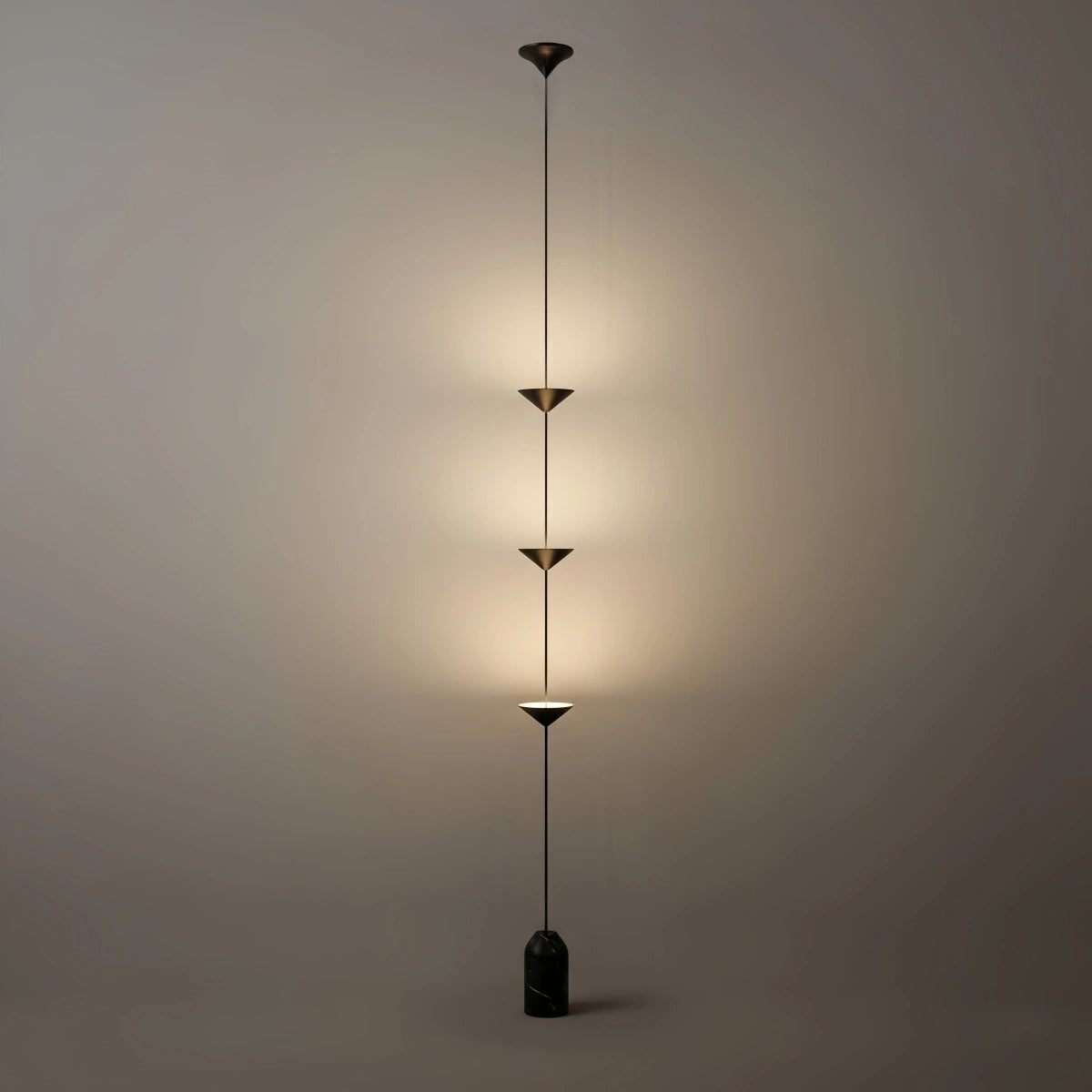 Arcato Minimalist Pendant Lamp -- Iron & Marble with Adjustable Height in Black/Gold for Living Room Bedroom