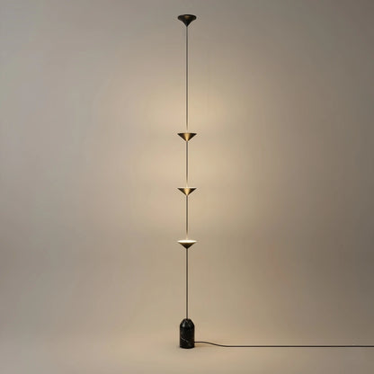 Arcato Minimalist Pendant Lamp -- Iron & Marble with Adjustable Height in Black/Gold for Living Room Bedroom
