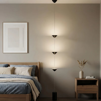 Arcato Minimalist Pendant Lamp -- Iron & Marble with Adjustable Height in Black/Gold for Living Room Bedroom