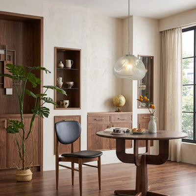 Vetro Minimalist Glass Pendant Light — Clear/Gray/Amber LED Ball 3 Sizes Dining Room