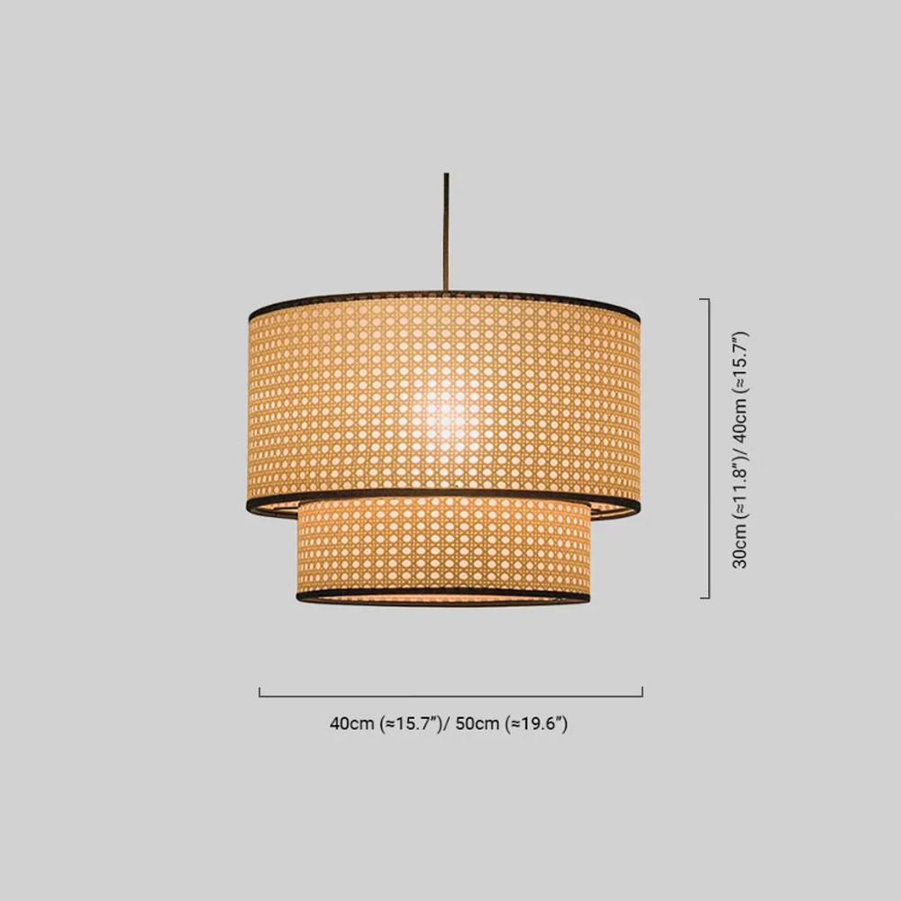 Farmhouse Japanese Rattan Pendant Light