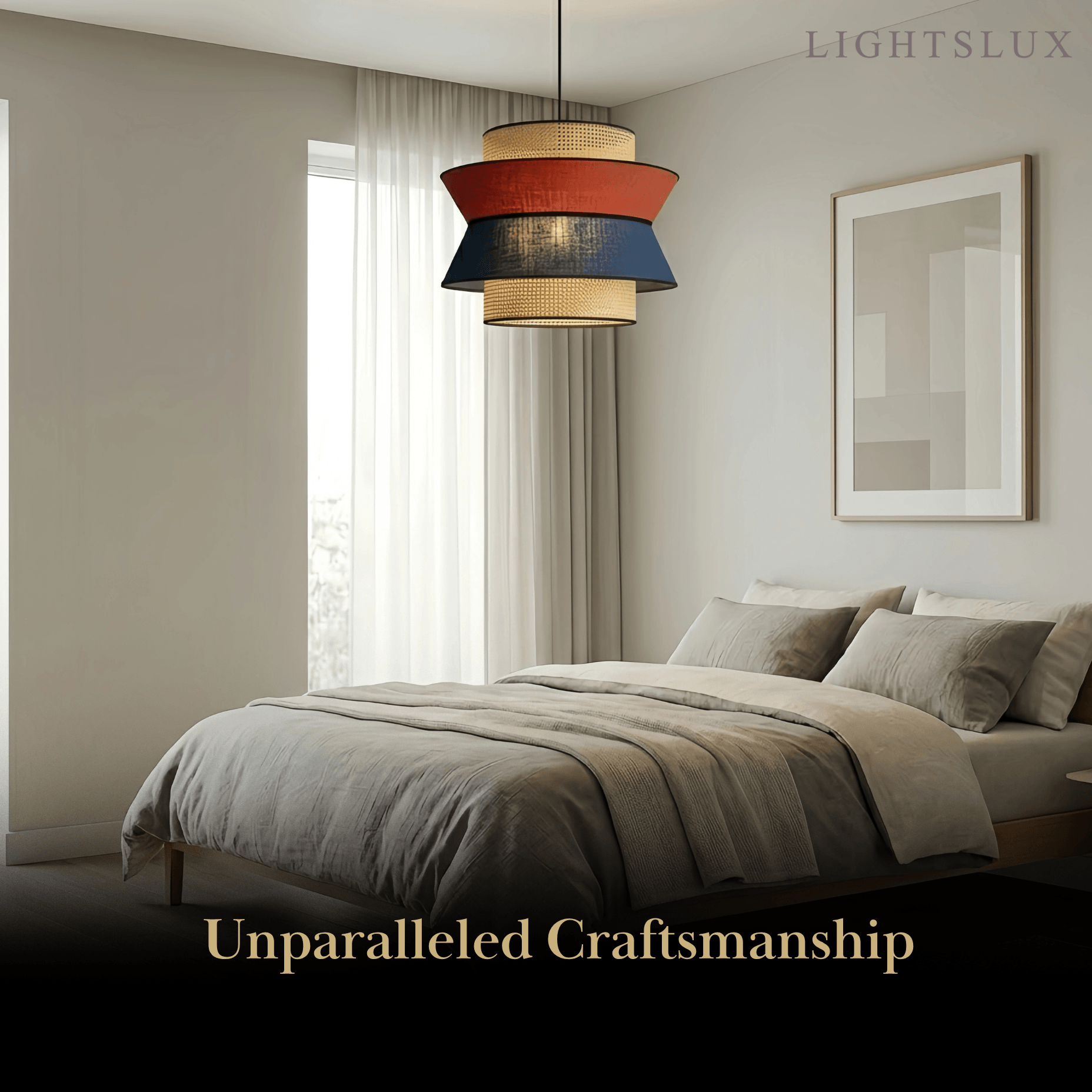 Bamburo Farmhouse Wood Pendant Light - Rustic