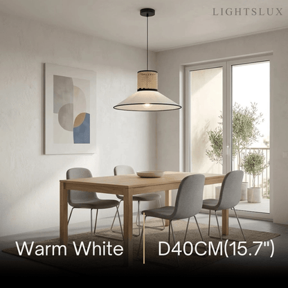 Bamburo Farmhouse Hooded Pendant Light — Fabric
